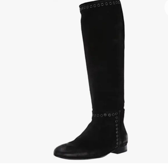 New Pedro Garcia Gavina Suede Grommet Boots Riding Distressed Suede Leather - Picture 1 of 12